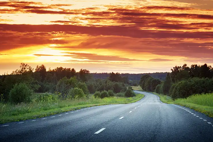 Route 66 Highway Sunset